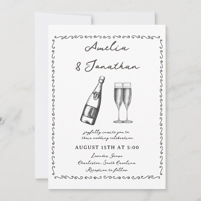 Invitación Boda caprichoso (Anverso)