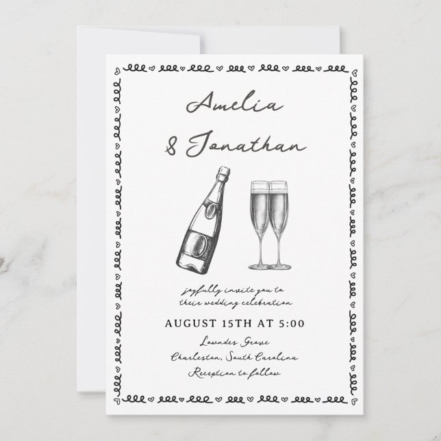 Invitación Boda caprichoso (Anverso)