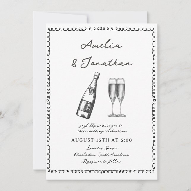 Invitación Boda caprichoso (Anverso)