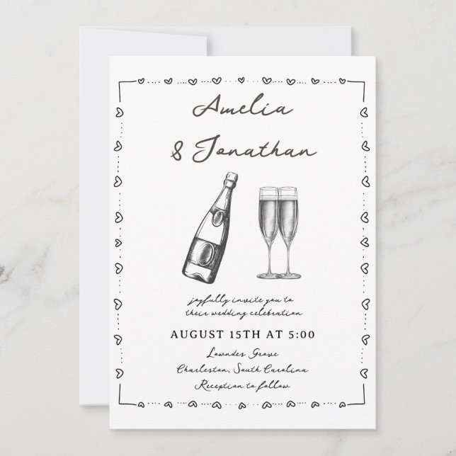 Invitación Boda caprichoso (Anverso)