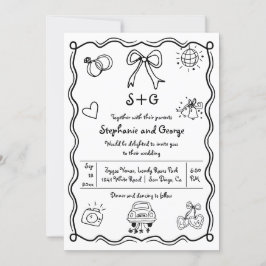 Invitación Boda caprichoso de garganta QR