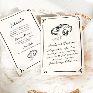 Invitación Boda caprichoso de mano