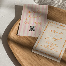 Invitación Boda caprichoso de mano con código QR