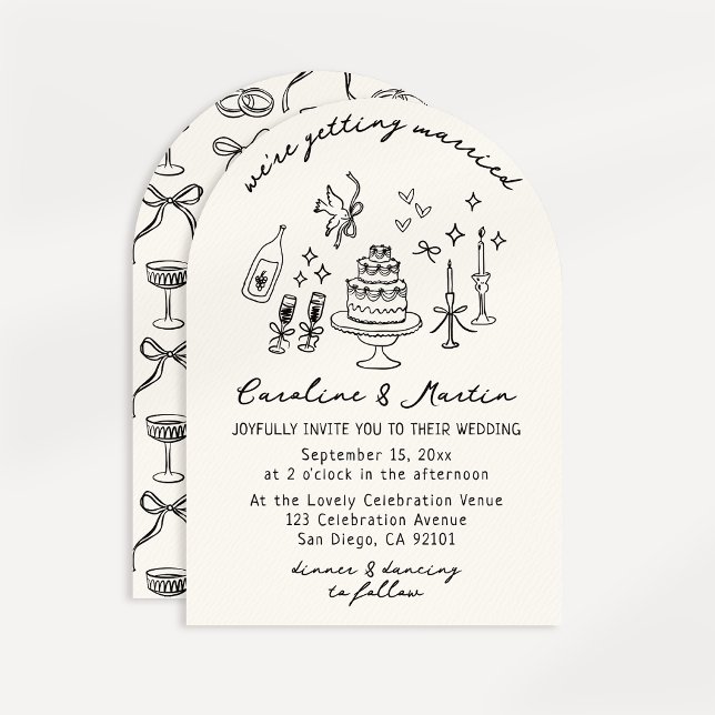 Invitación Boda caprichoso, dibujado a mano (Subido por el creador)