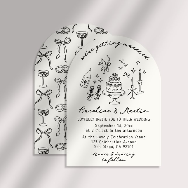 Invitación Boda caprichoso, dibujado a mano (Subido por el creador)