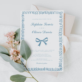 Invitación Boda caprichoso francés azul