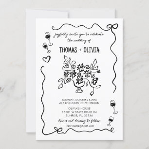 Invitación Boda caprichoso y caprichoso