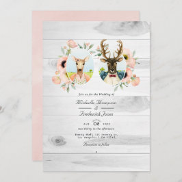 Invitación Boda caprichoso y ruidoso de ciervos forestales de