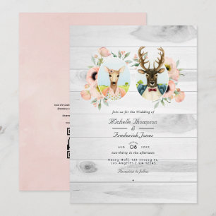 Invitación Boda caprichoso y ruidoso de ciervos forestales de