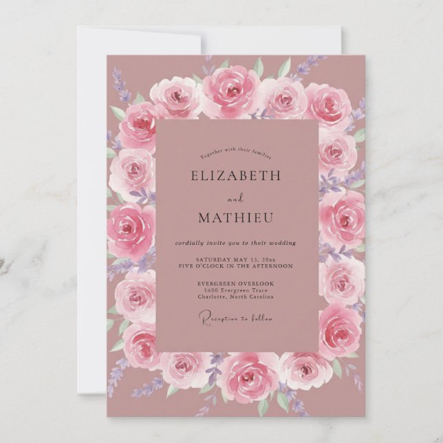 Invitación Boda Capullo de Rosa (Anverso)