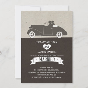 Invitación Boda Car Two Groom Gay Boda