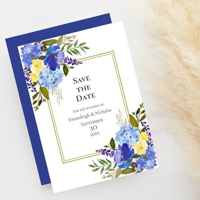 Invitación Boda Carolina Classic Blue Save The Date (Subido por el creador)