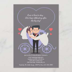 Invitación Boda Carril Gray Post Boda Brunch