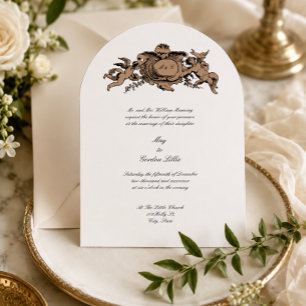 Invitación Boda Cartela Barroco Rococó Ángeles o Querubines