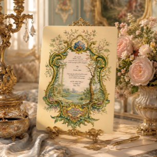 Invitación Boda Cartela de Color Barroco Rococó Retro 1738