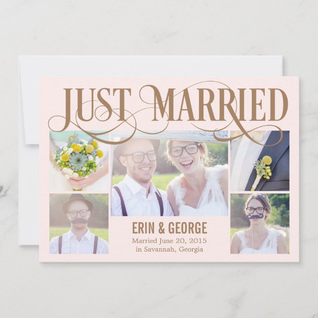 Invitación Boda casada - rosa (Anverso)
