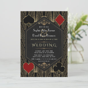 Invitación Boda Casino Vegas Roaring 20s Gatsby Art Deco