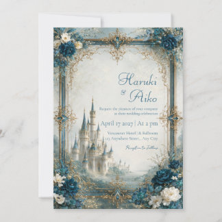 Invitación Boda Castillo Floral Zafiro