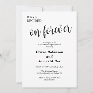Invitación Boda Casual Blanca Hemos Decidido Para Siempre