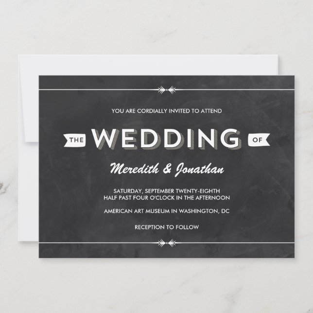 Invitación Boda Casual Chalkboard (Anverso)