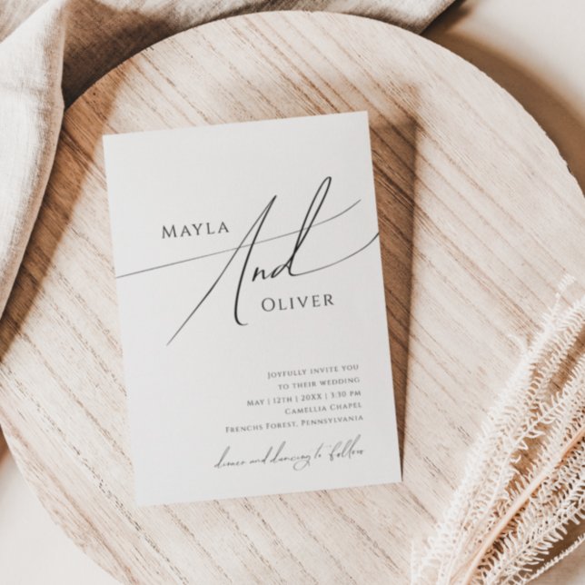 Invitación Boda casual de escritura Minimalista caprichosa (Subido por el creador)