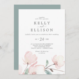 Invitación Boda casual de la flor de cerezo de primavera