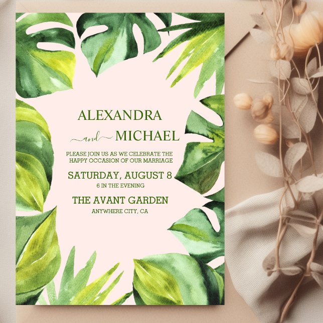 Invitación Boda Casual de la Palm Tropical Salvaje (Subido por el creador)