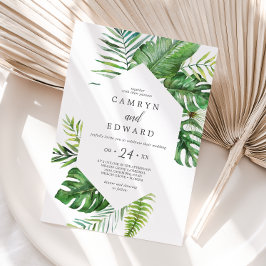 Invitación Boda Casual de la Palm Tropical Salvaje Hexagón