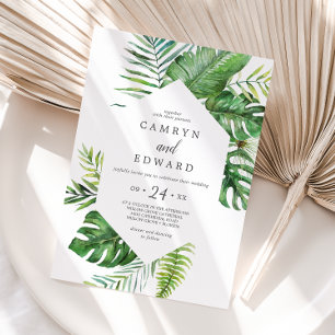 Invitación Boda Casual de la Palm Tropical Salvaje Hexagón