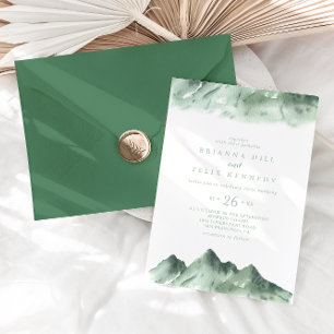 Invitación Boda Casual de la región montañosa verde