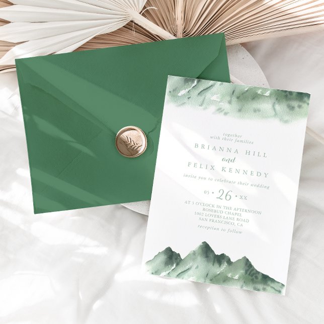 Invitación Boda Casual de la región montañosa verde (Subido por el creador)