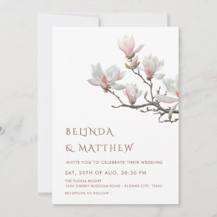 Invitación Boda Casual de Magnolia de Bellas Artes
