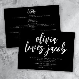 Invitación Boda casual del código QR de la mano moderna