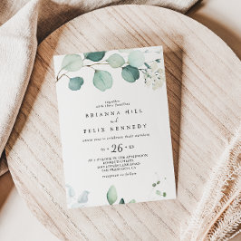 Invitación Boda Casual del follaje del Eucalipto Verde Verano