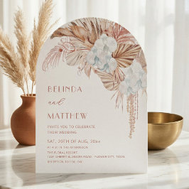 Invitación Boda Casual Flores Acuarela Boho