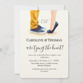Invitación Boda casual Ilustracion de la pareja acuarela