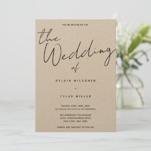 Invitación Boda Casual Kraft