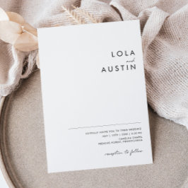 Invitación Boda Casual Minimalista moderno