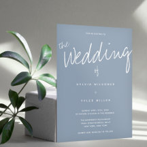 Boda Casual Modern Dusty Blue Typography