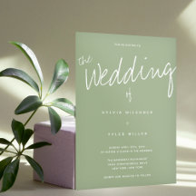 Boda Casual Moderno de Tipografía Sage