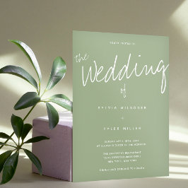 Invitación Boda Casual Moderno de Tipografía Sage