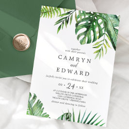 Invitación Boda Casual Salvaje Palma Tropical