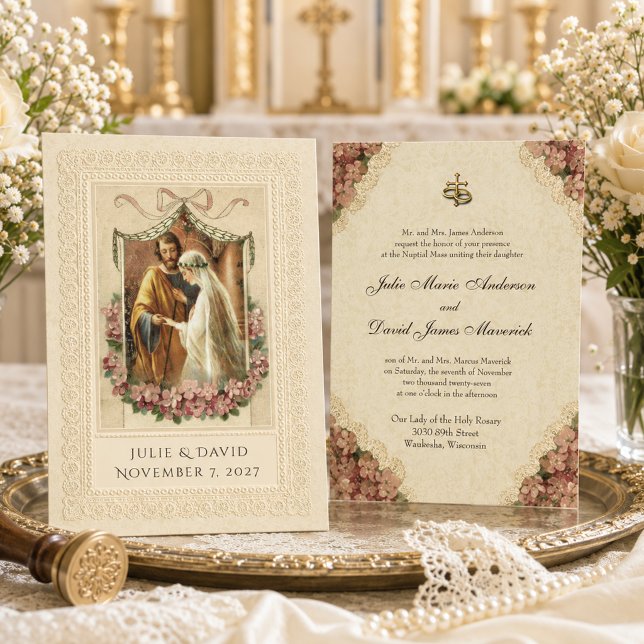 Invitación Boda católica tradicional Bride Groom (Subido por el creador)