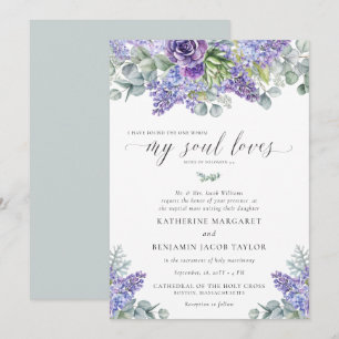 Invitación Boda católica tradicional floral de Katherine