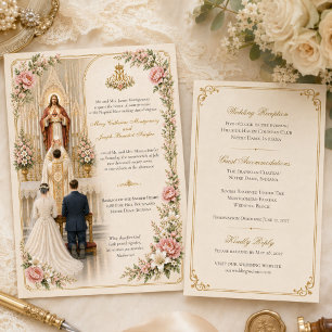 Invitación Boda católica tradicional   Sagrado Corazón de Jes