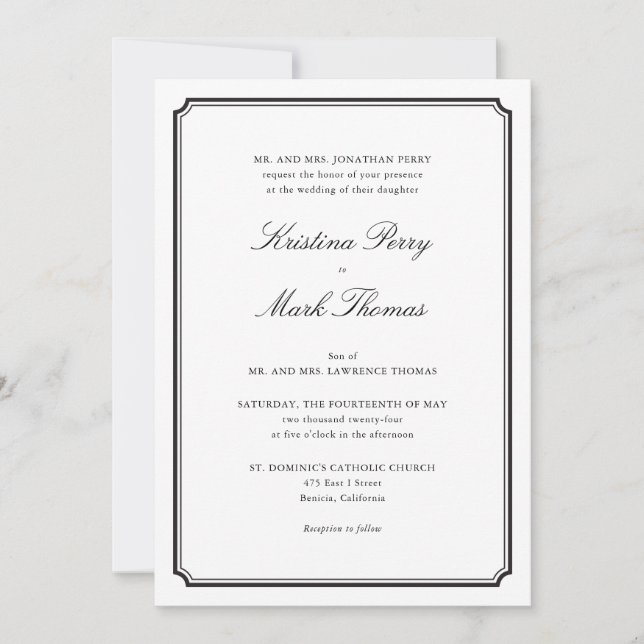Invitación Boda católico (Anverso)