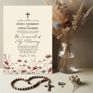 Invitación Boda católico de la Moda Rustic Boho