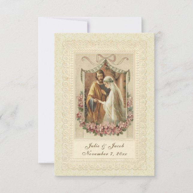 Invitación Boda católico tradicional Novia Groom (Anverso)