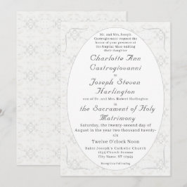 Invitación Boda católico vintage White Lace