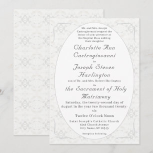 Invitación Boda católico vintage White Lace